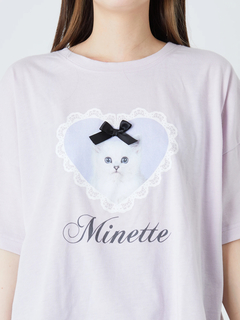 ハートねこプリントTe