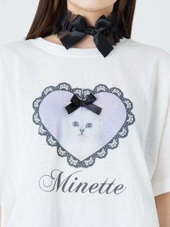ハートねこプリントTe