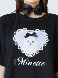 ハートねこプリントTe