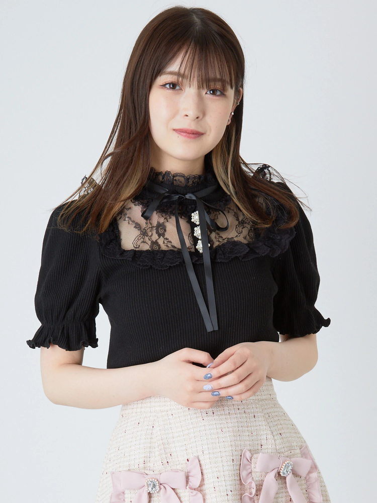 レース切り替えテレコTOPS - Ank Rouge(アンクルージュ)のT