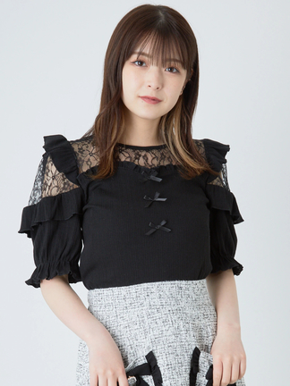 3つリボンTOPS - Ank Rouge(アンクルージュ)のTシャツ・カットソー