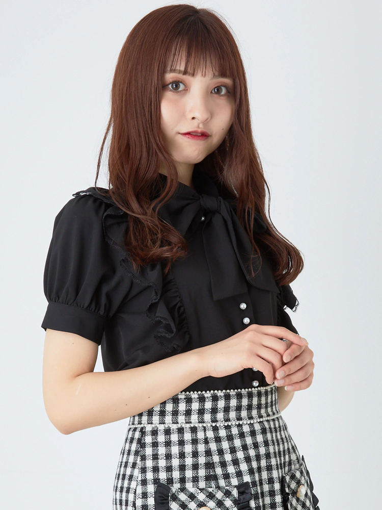 フロントフリルリボンタイブラウス - Ank Rouge(アンクルージュ)の