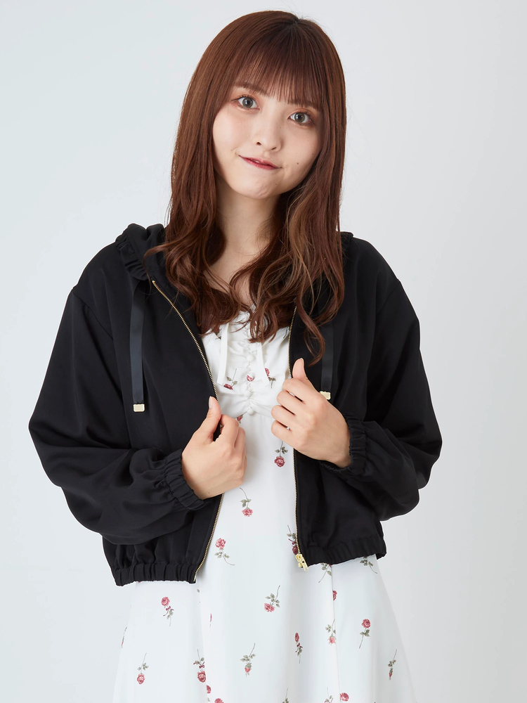 サテンフリルフードブルゾン - Ank Rouge(アンクルージュ)のブルゾン