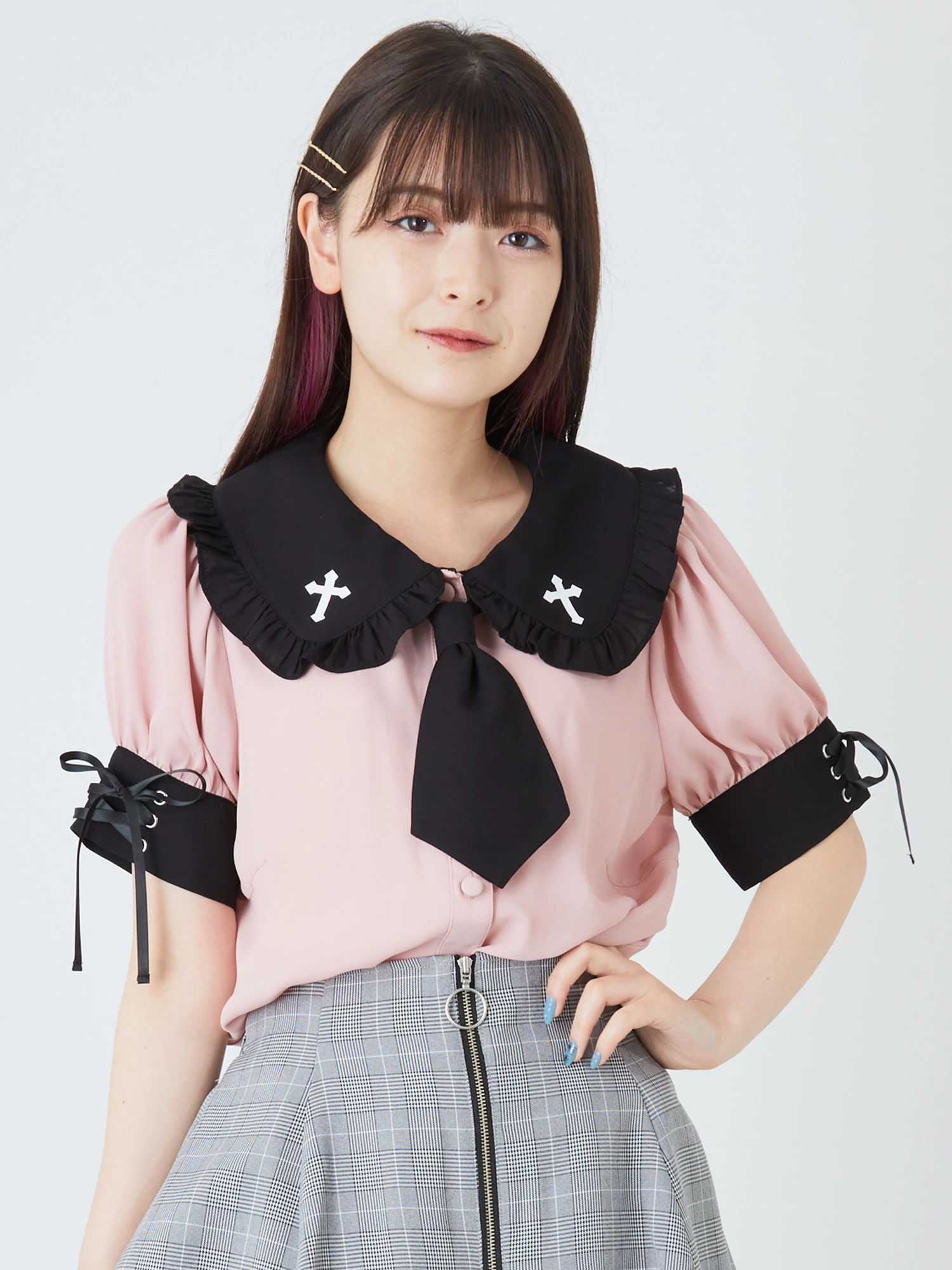 Ank Rouge ネクタイ付きぐるぐるTOPS ネクタイ付きぐるぐるTOPS - Ank Rouge(アンクルージュ)のT