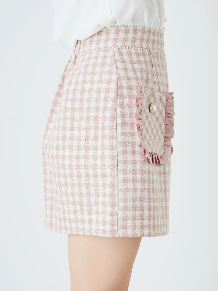 aochan♡sheller♡美品　vividチェックツイードキュロット ギンガムツイードSK - Ank Rouge(アンクルージュ)のスカート