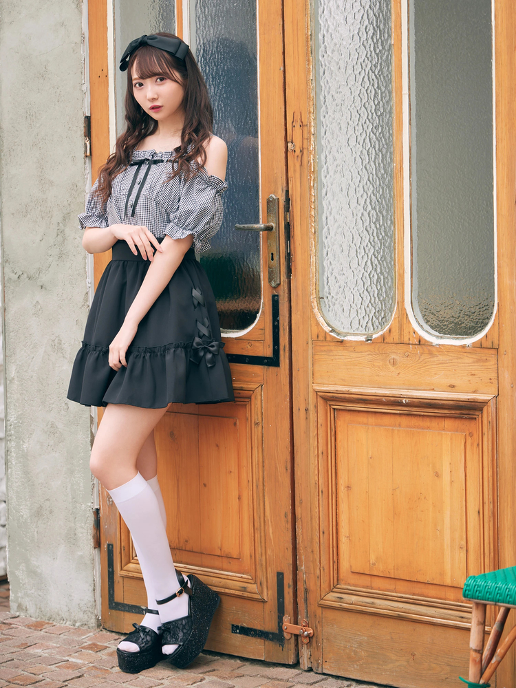 サイドリボンギャザーヘムSK - Ank Rouge(アンクルージュ)のスカート