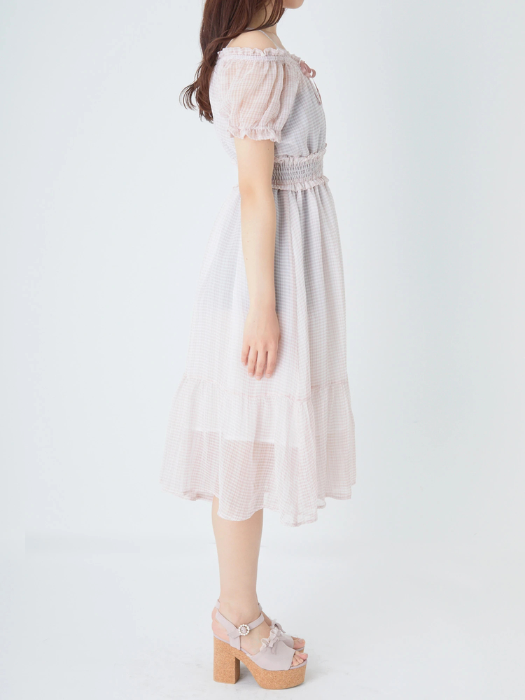 シアーチェックティアードロングOP - Ank Rouge(アンクルージュ)の