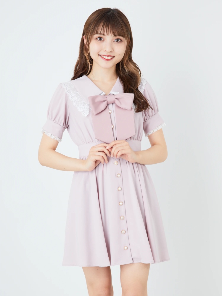 セーラーカラー前開きパフOP - Ank Rouge(アンクルージュ)のワンピース  