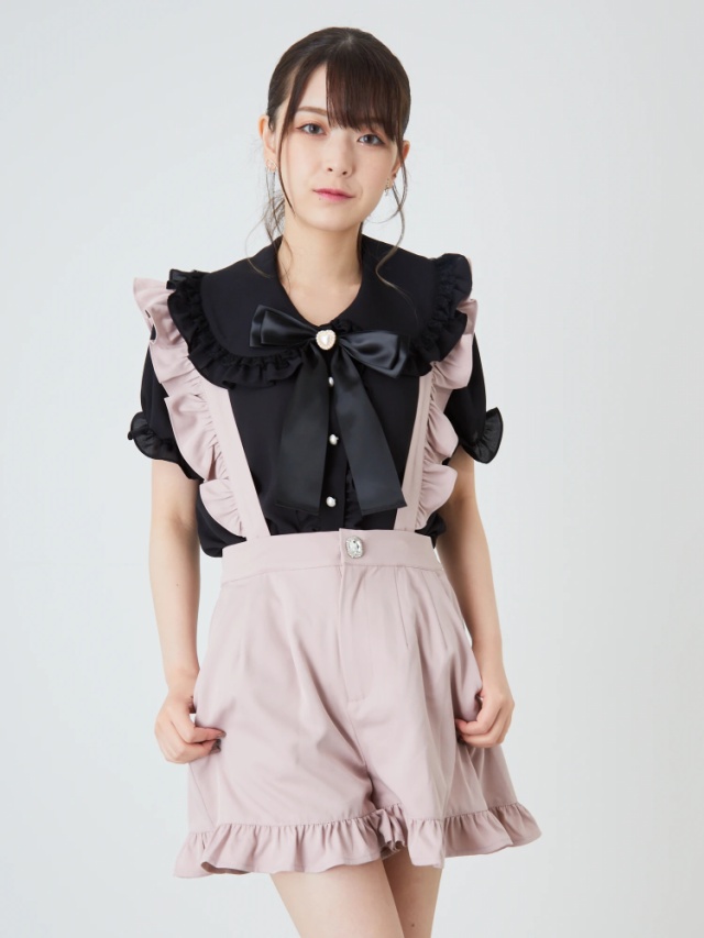 サス付きビジューボタンキュロット - Ank Rouge(アンクルージュ)の 