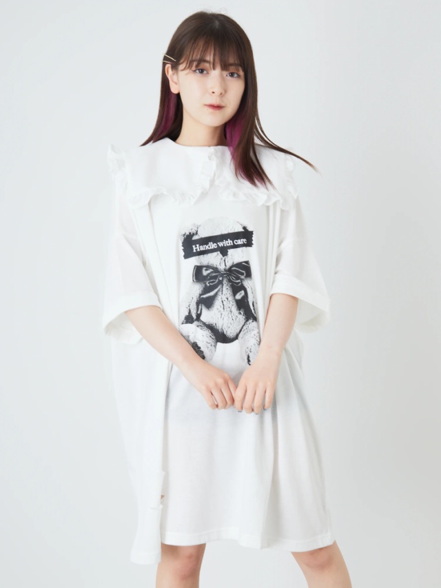 ダメージ入りくまBigTE - Ank Rouge(アンクルージュ)のTシャツ 