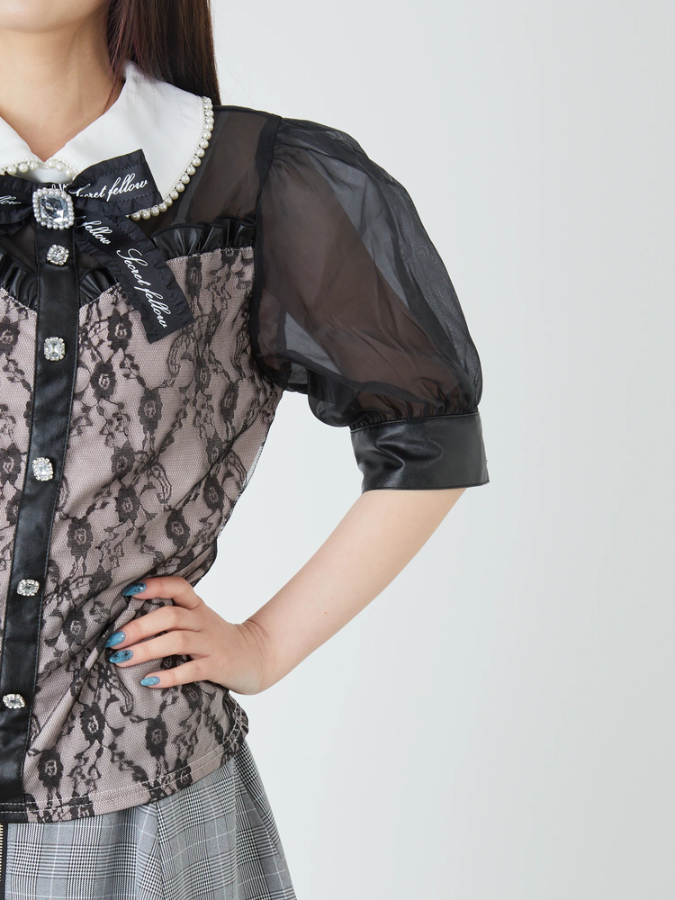 リボンレースTOPS - Ank Rouge(アンクルージュ)のシャツ