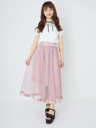 チュールレイヤードミディSK - Ank Rouge(アンクルージュ)の