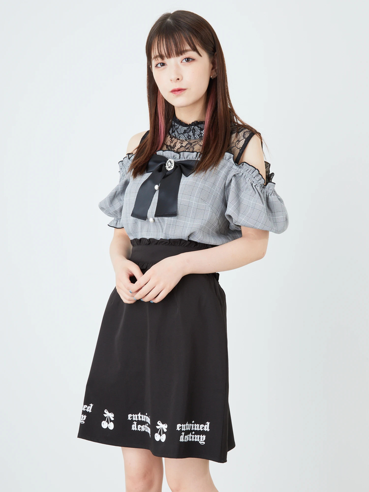 チェリーモチーフ台形SK - Ank Rouge(アンクルージュ)のスカート