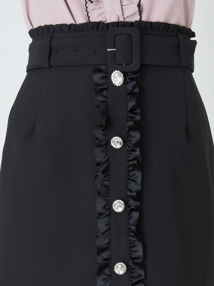 サテンフリル台形ミニSK - Ank Rouge(アンクルージュ)のスカート