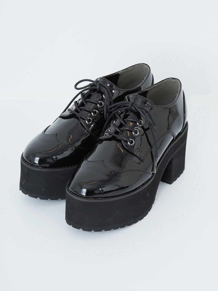 未使用品♡Ank Rouge 厚底シューズ 黒 Lサイズ レースアップ厚底シューズ - Ank Rouge(アンクルージュ)の