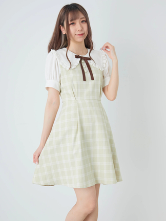yokochanフリルバイカラーワンピース♪38 yokochanフリルバイカラーワンピース♪38 （極美品☆YOKO CHAN