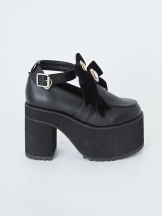 ビジューリボン厚底シューズ - Ank Rouge(アンクルージュ)のパンプス