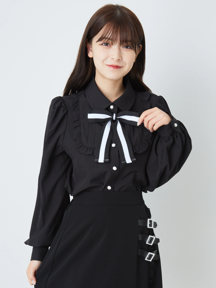 No.2399_アンプリ_アイボリーパールとビックリボンLacy夜会ブラウス ASHLEYlauren 11539 One Shoulder Jersey Gown
