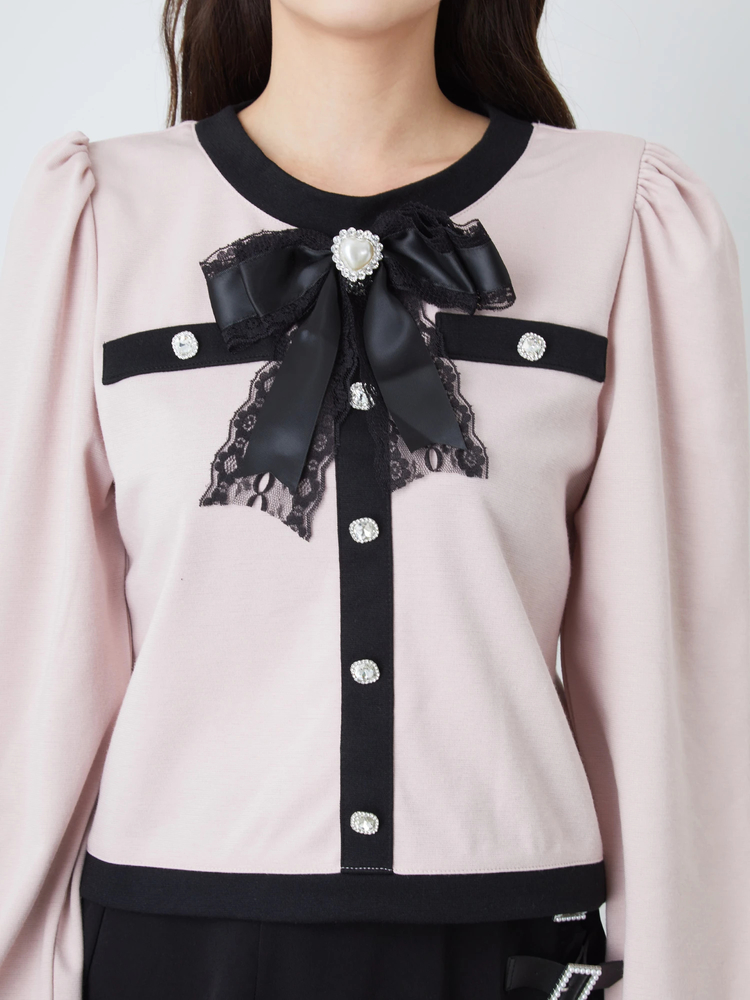 配色LADYカーデTOPS - Ank Rouge(アンクルージュ)のTシャツ