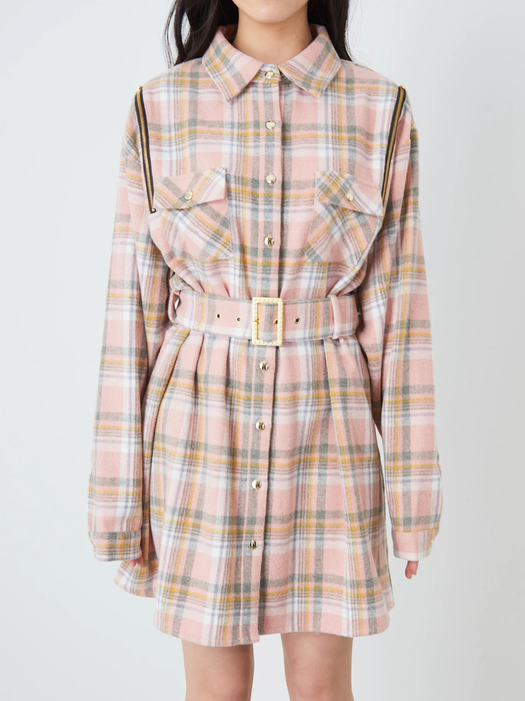 ❗️早い者勝ち❗️atlo 袖あり&ミモレ丈　3点セット　ベージュ THREE FIFTY STANDARD セットアップできるシンプルシャツ