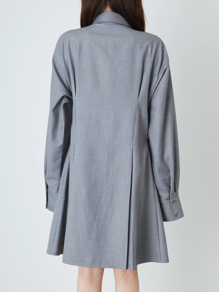 サンクサンフォニー グレー 長袖 シャツワンピース cinq symphonie シャツワンピース ワンピース ライトグレー系