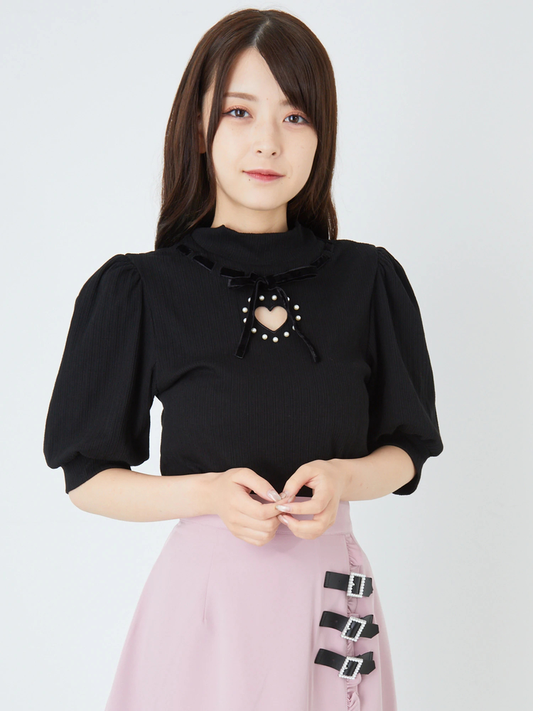 ハートあきテレコTOPS - Ank Rouge(アンクルージュ)のTシャツ