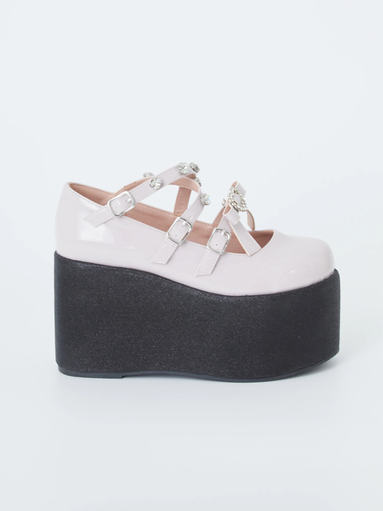 キラキラビジュー厚底シューズ - Ank Rouge(アンクルージュ)の