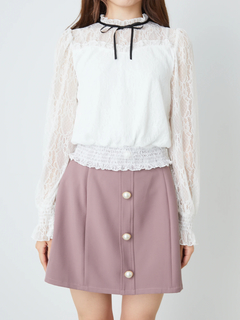 フリルネックレースTOPS