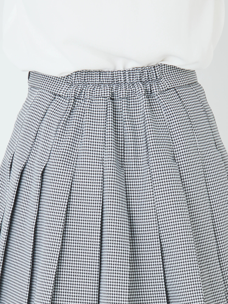 アキキ　スカート　定価38000円　千鳥　グリーン　HOUNDSTOOTH サイドスピンドル千鳥柄タックスカート - Ank Rouge(アン