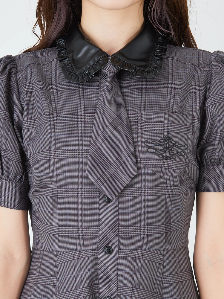 新品タグ付き StyleDeli ラグジュアリーワンピース グレージュ 02 CLETTEオリジナル☆スクエアネックシャーリングワンピース | 大きい