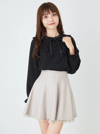 フェイクレザーフレアミニSK - Ank Rouge(アンクルージュ)のスカート