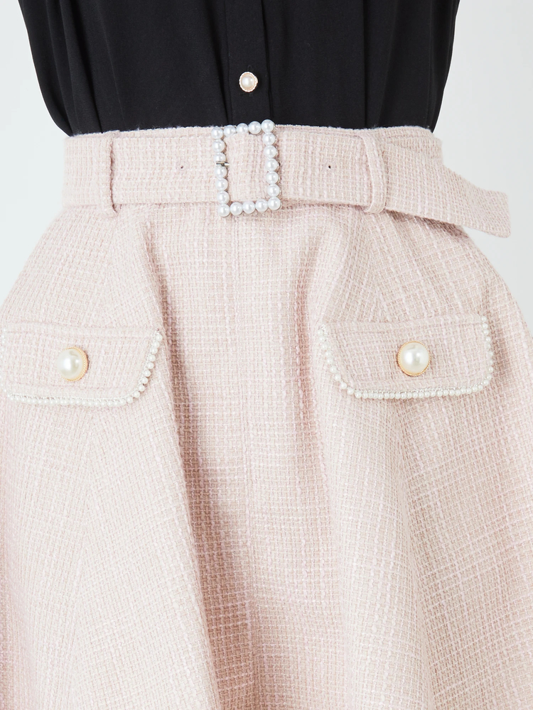 パールバックルツイードフレアSK - Ank Rouge(アンクルージュ)の