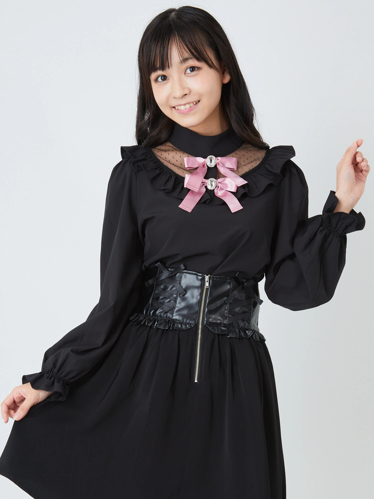 チュール切替えヨークフリルブラウス - Ank Rouge(アンクルージュ)の