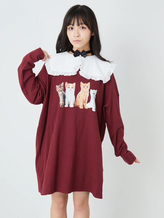 mici サークルカットオフプルオーバー リブ ピンク オレンジ 完売品 ネコちゃんプルオーバー - Ank Rouge(アンクルージュ)の