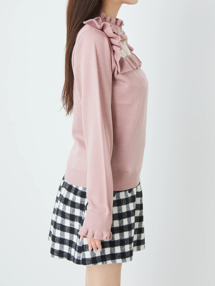 【連休限定価格】AKRIS PUNTO フード付き✨中綿コート✨ピンクカラー ハートくりぬきニット - Ank Rouge(アンクルージュ)のニット