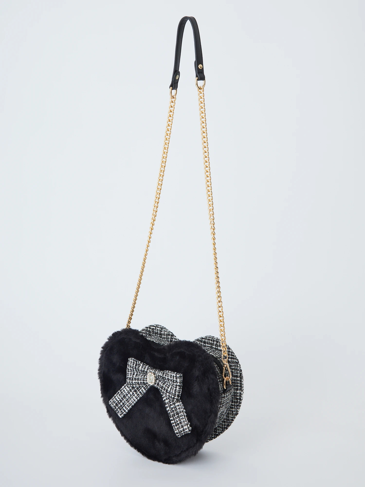 Ank Rouge ノベルティ　ツイード　ブラック　ショルダーバッグ Ank Rouge ノベルティ ショルダーバッグ ブラック ツイード