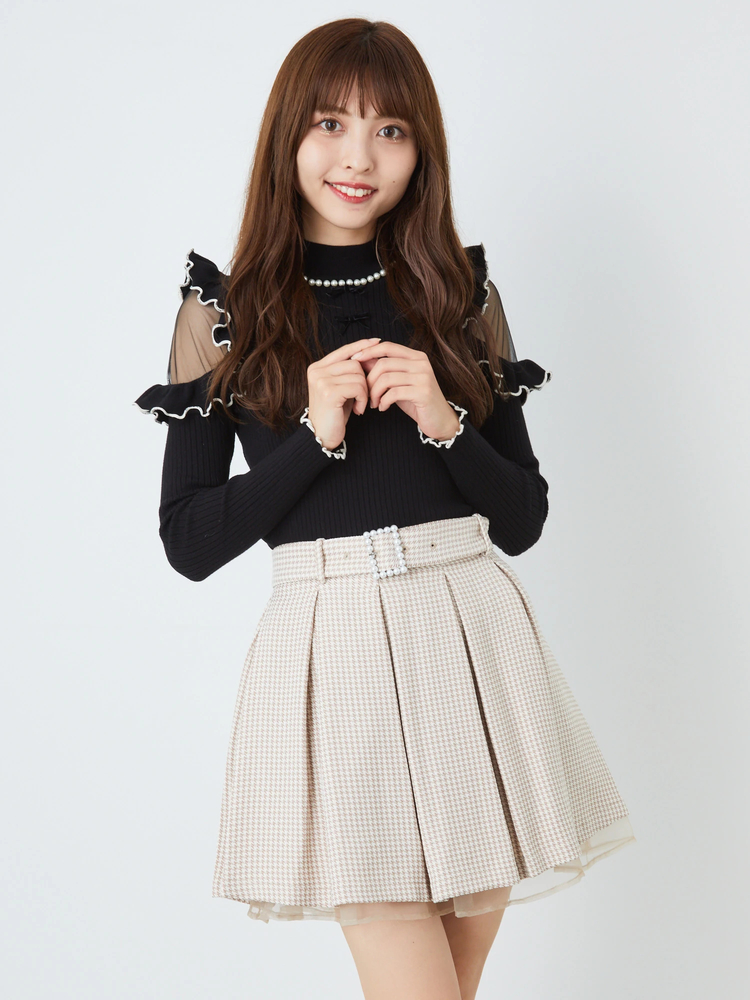 新品未使用【オールドイングランド】巻きスカート アルパカ混 パールバックル千鳥タックSK - Ank Rouge(アンクルージュ)の