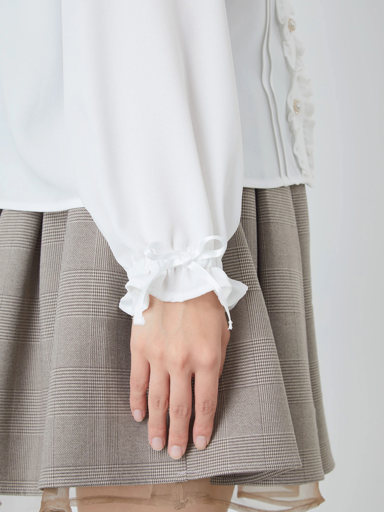 ハシゴリボンレース衿ブラウス - Ank Rouge(アンクルージュ)のシャツ