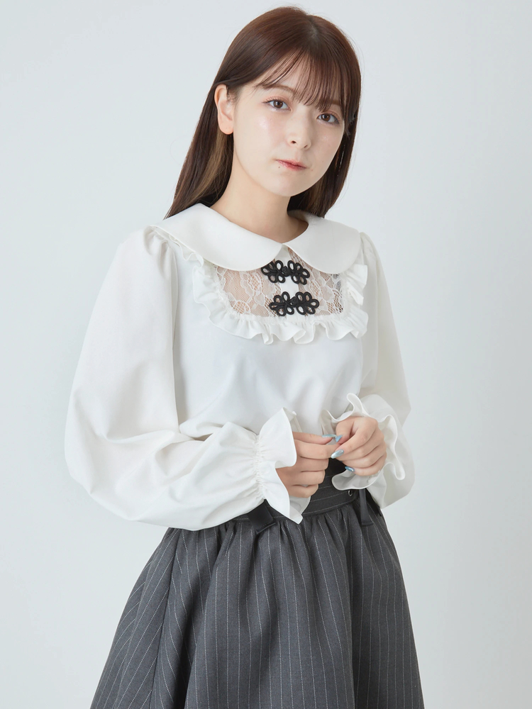 ank rouge チャイナ風ブラウス ank rouge チャイナ風ブラウス