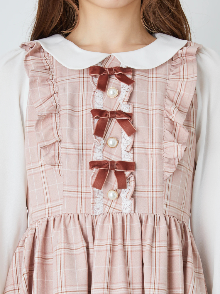 フロントリボンチェックOP - Ank Rouge(アンクルージュ)のワンピース