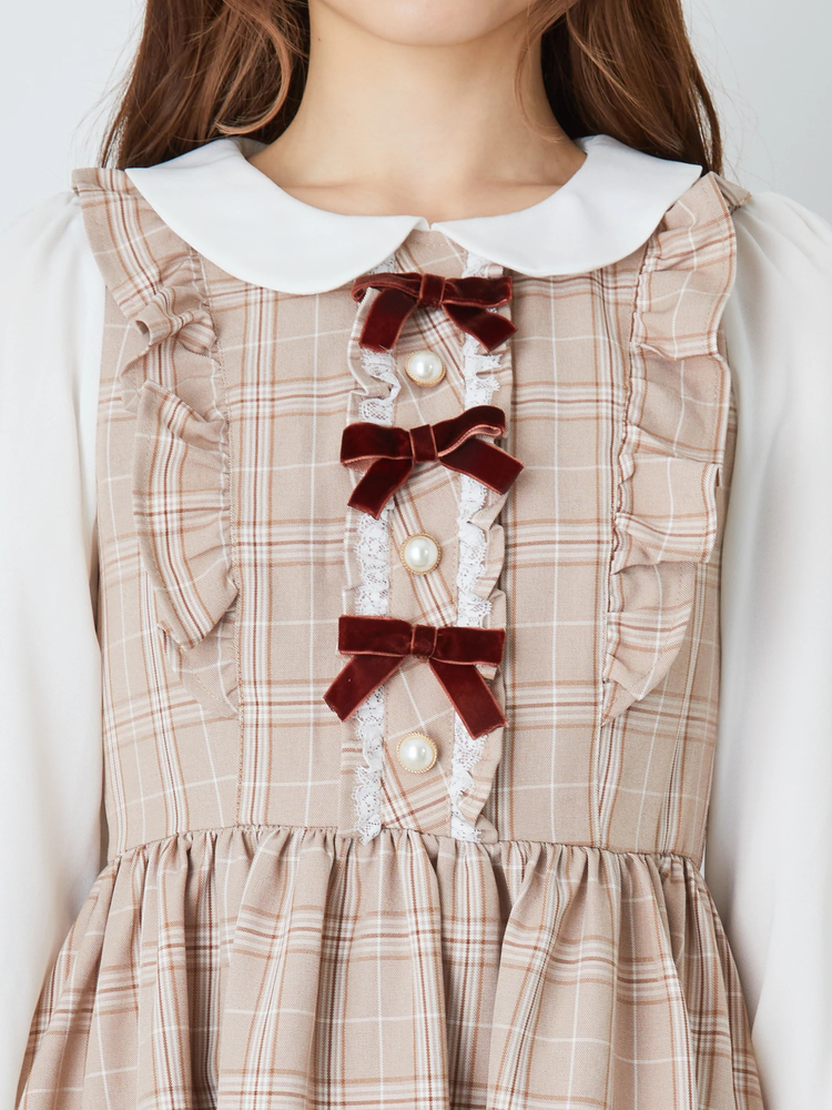 フロントリボンチェックOP - Ank Rouge(アンクルージュ)のワンピース