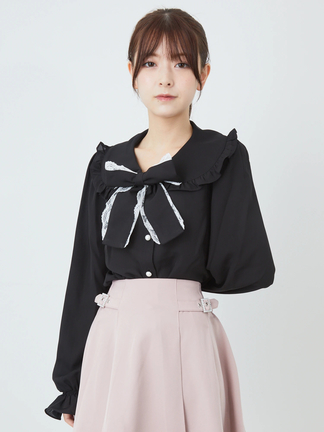 配色レースリボンブラウス - Ank Rouge(アンクルージュ)のシャツ