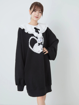 tシャツ 152618：花とネコちゃん柄 チュール重ねプルオーバー レディース 152669：花メガネ刺繍 スカラーちゃんチュール重ねプルオーバー