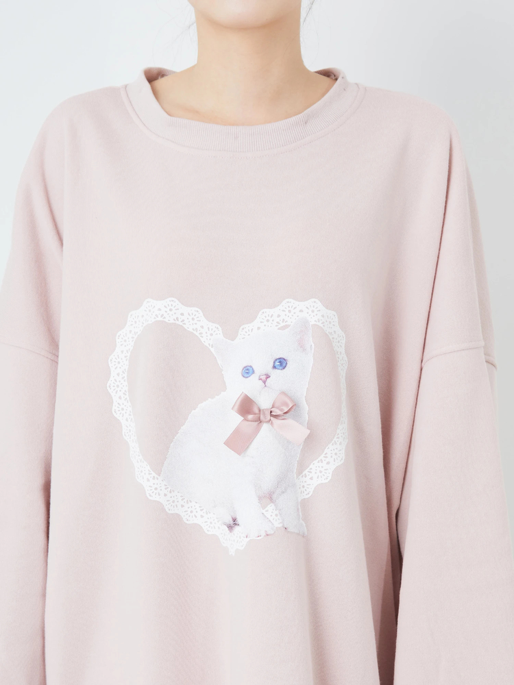 15.ねこ様　オーダー ニット柄チュールシリーズ／プルオーバー（オフホワイト） | 横浜元町