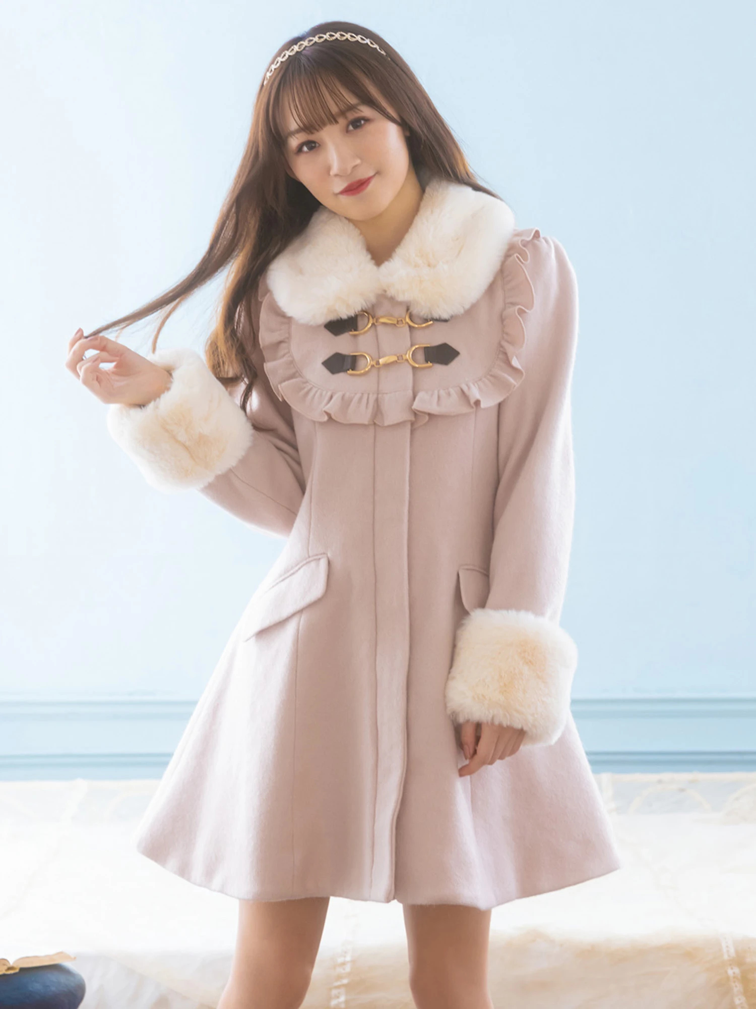 mamu online Flare bear coat ファーコート ブラウン - 毛皮/ファーコート