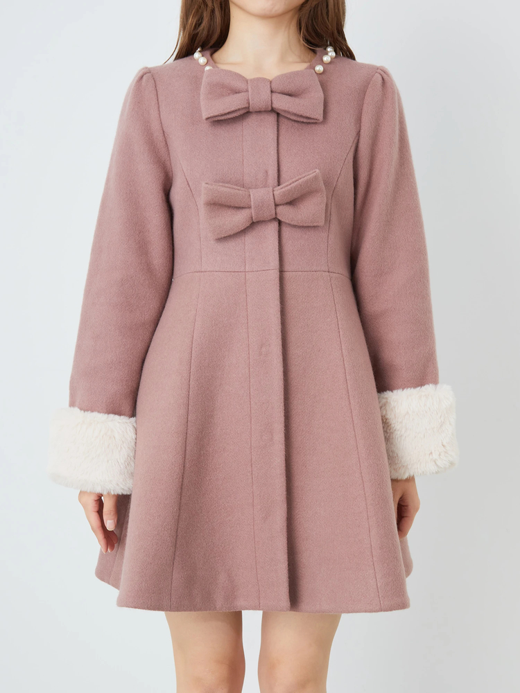 フロントリボンノーカラーフレアコート - Ank Rouge(アンクルージュ)の