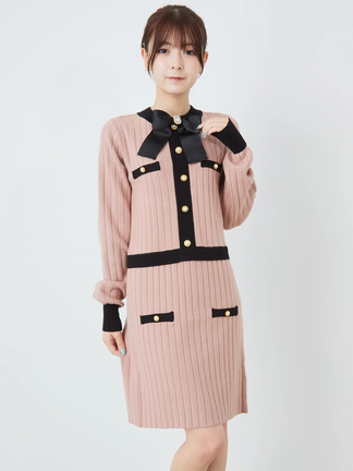 SetUp風配色ニットワンピース - Ank Rouge(アンクルージュ)の