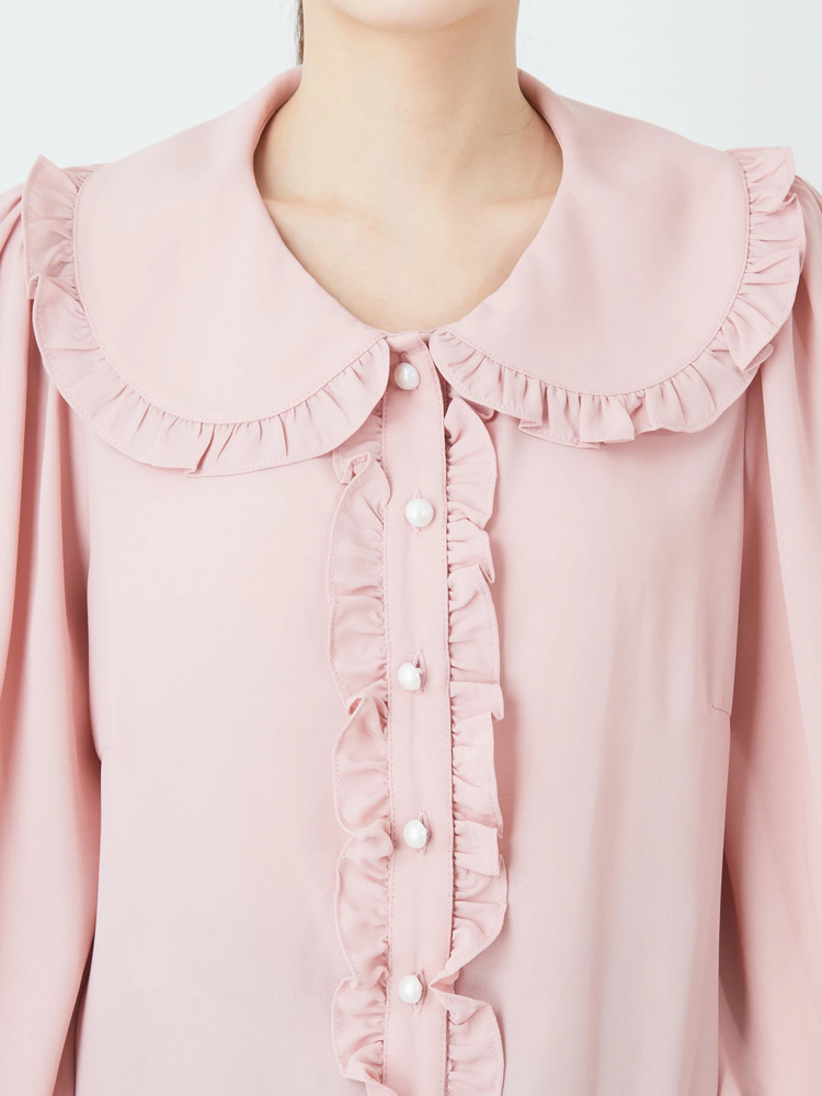 laubeblanc バルーン袖 ピンクシャツ リボン付き 楽天市場】バルーンスリーブ（カラーピンク）（シャツ・ブラウス