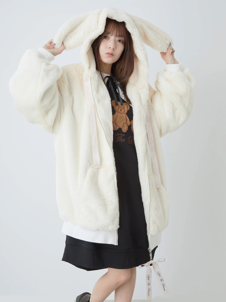 新入荷 うさちゃんファーブルゾン - Ank Rouge(アンクルージュ)の ジャケット・アウター