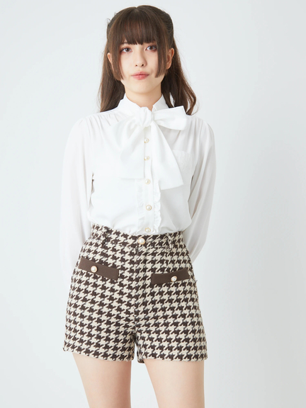 千鳥柄ショートパンツ(ブラウン)